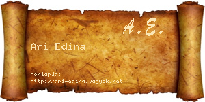 Ari Edina névjegykártya